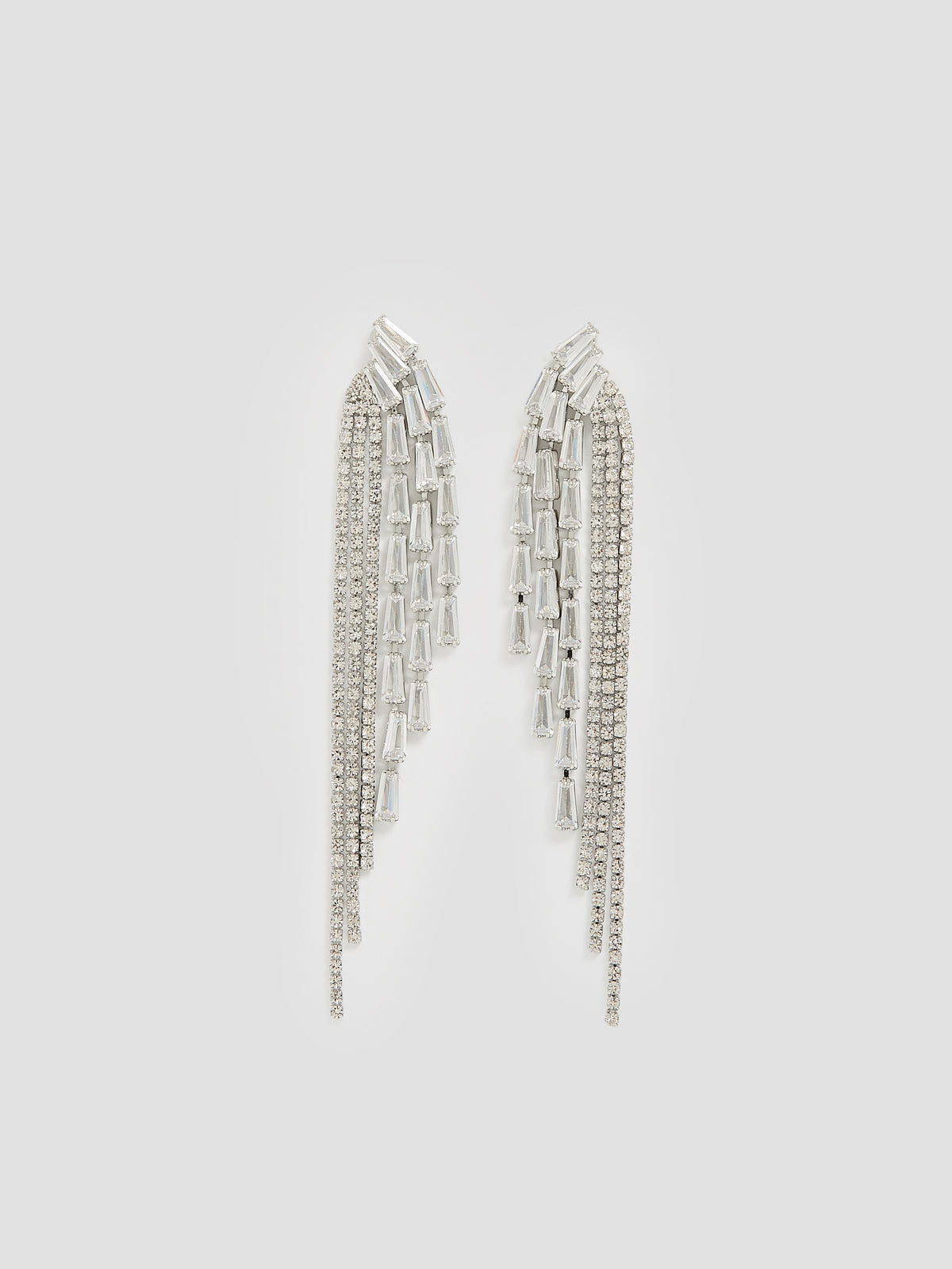 Earrings with Fringe Pendants with Rhinestones