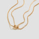 Double-Chain Short Necklace with Link Pendant