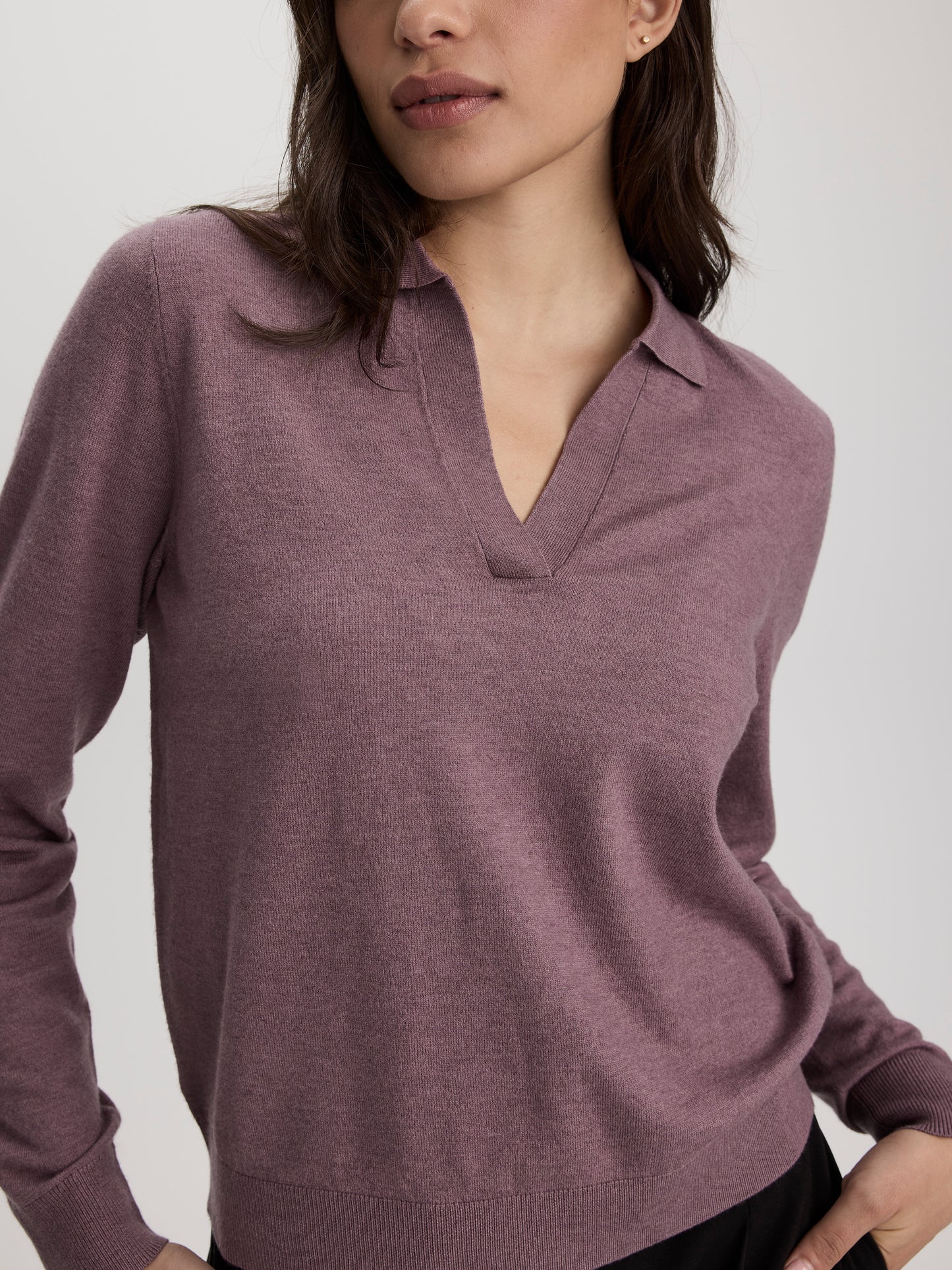 Long-Sleeve Sweater with Johnny Collar - R Essentials