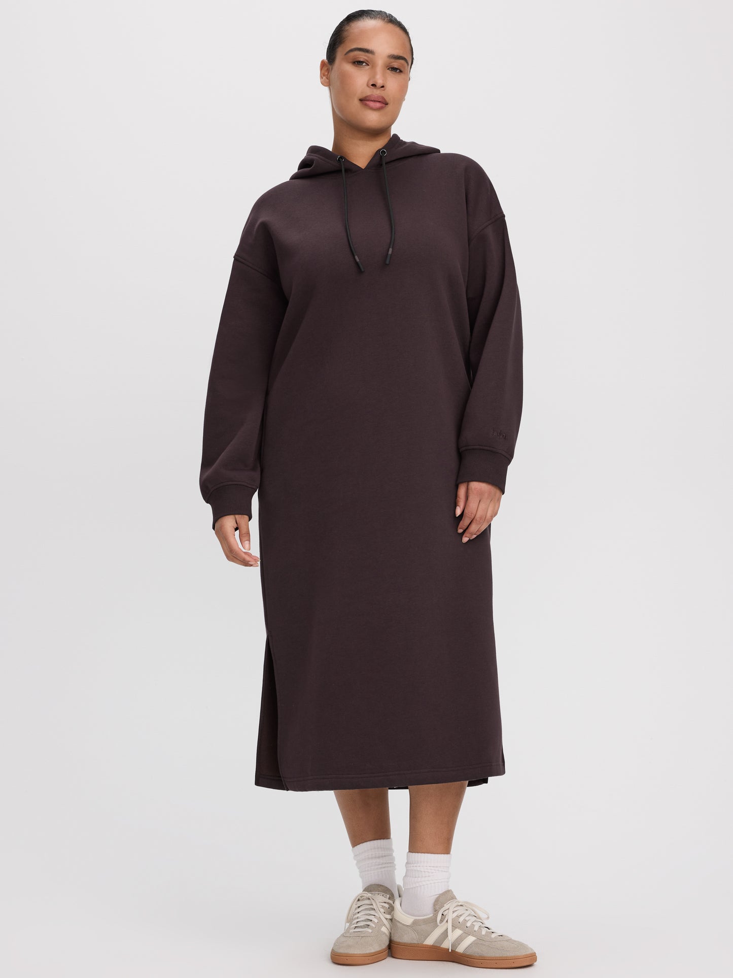French Terry Hooded Midi Dress