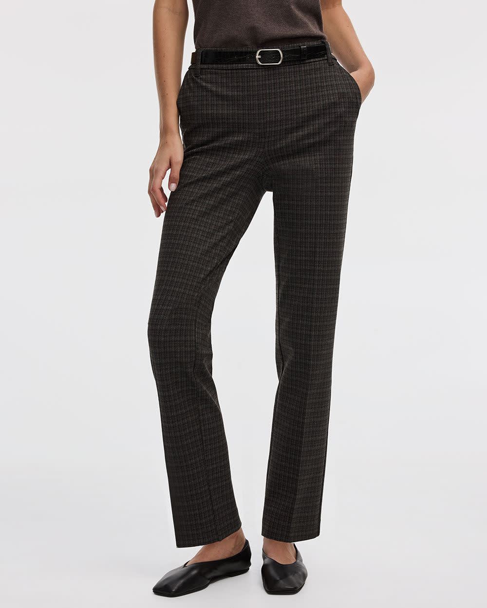 Straight-Leg High-Rise Plaid Pants - The Modern Stretch (R) | Regular | Reitmans Straight-Leg High-Rise Plaid Pants - The Modern Stretch (R) | Regular | Reitmans