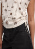 Extended-Sleeve Shirred Tee with Drawstrings