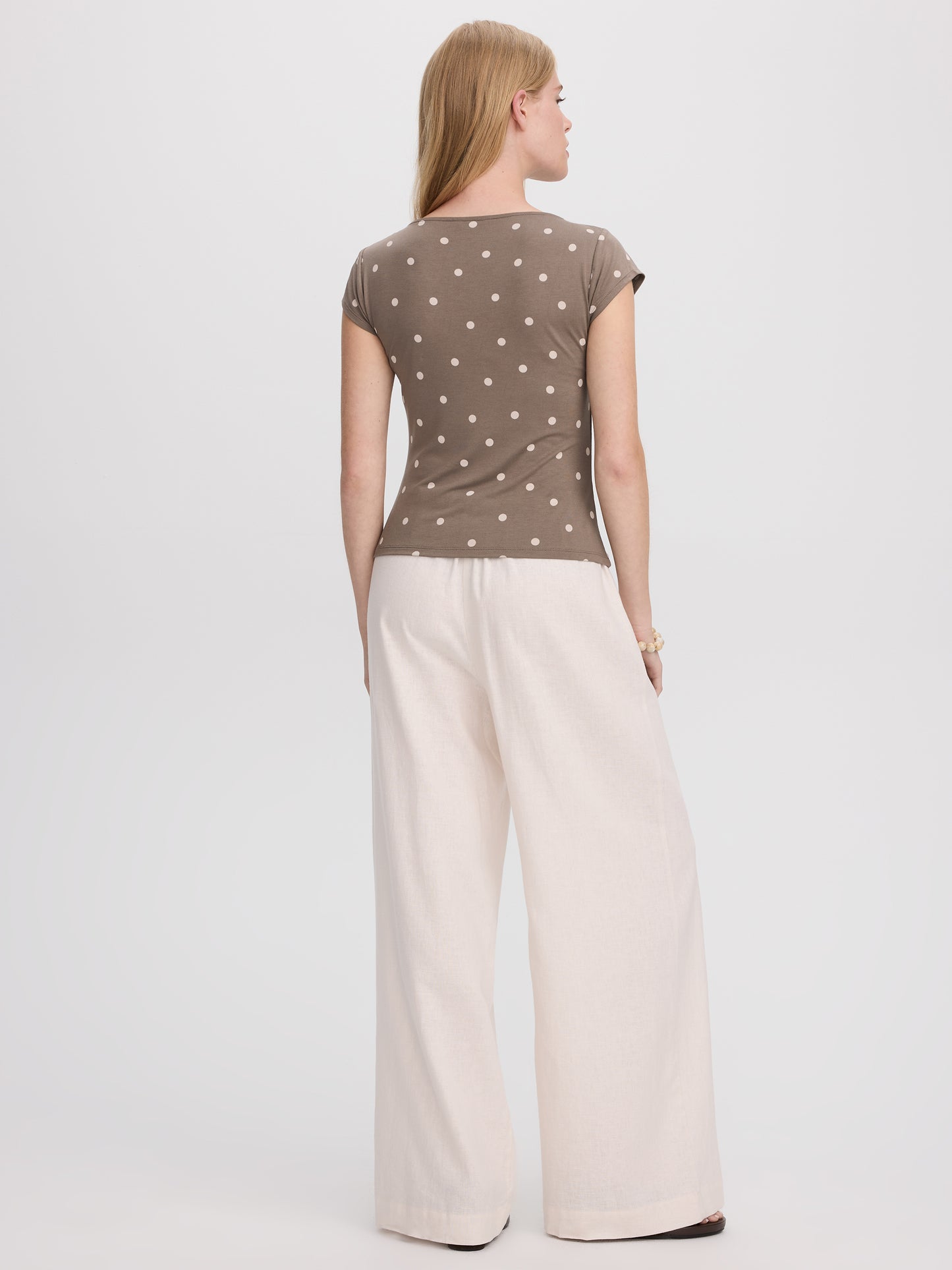 Extended-Sleeve Boat-Neck Top