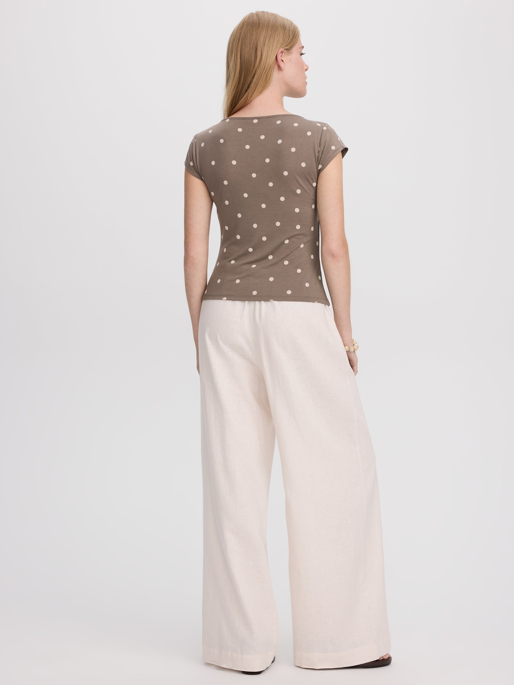 Extended-Sleeve Boat-Neck Top