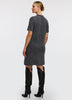 Short-Sleeve Mini Sweater Dress with Rhinestones