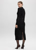 Long-Sleeve Bodycon Midi Dress with Burnout Pattern