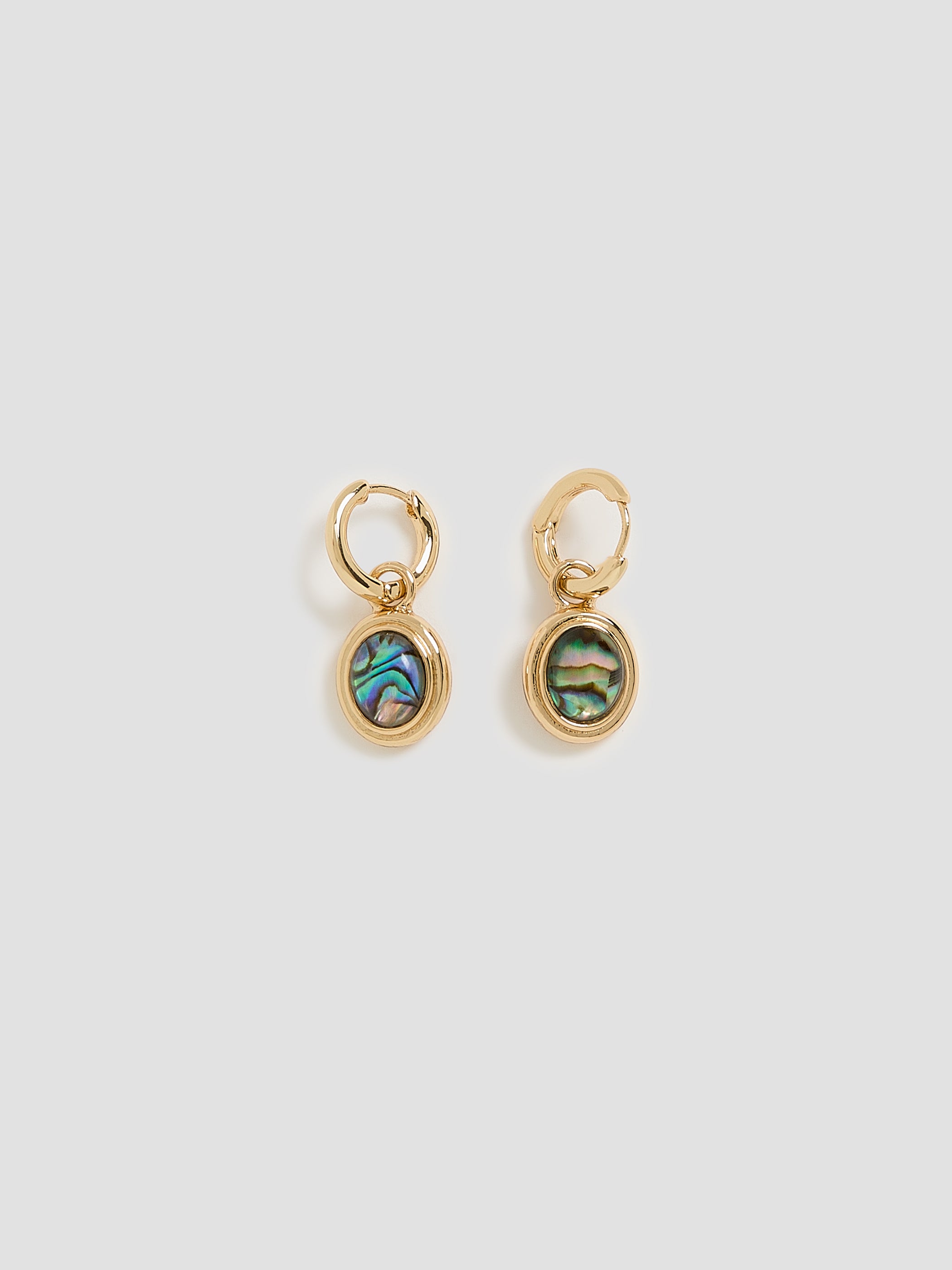 Hoops with Stone Pendant