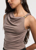 Sleeveless Top with Asymmetrical Neckline