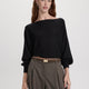 Merino-Blend Long-Sleeve Off-the-Shoulder Sweater