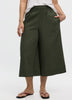 Cropped Wide-Leg Linen-Blend Pant