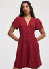 Short-Sleeve V-Neck Dress