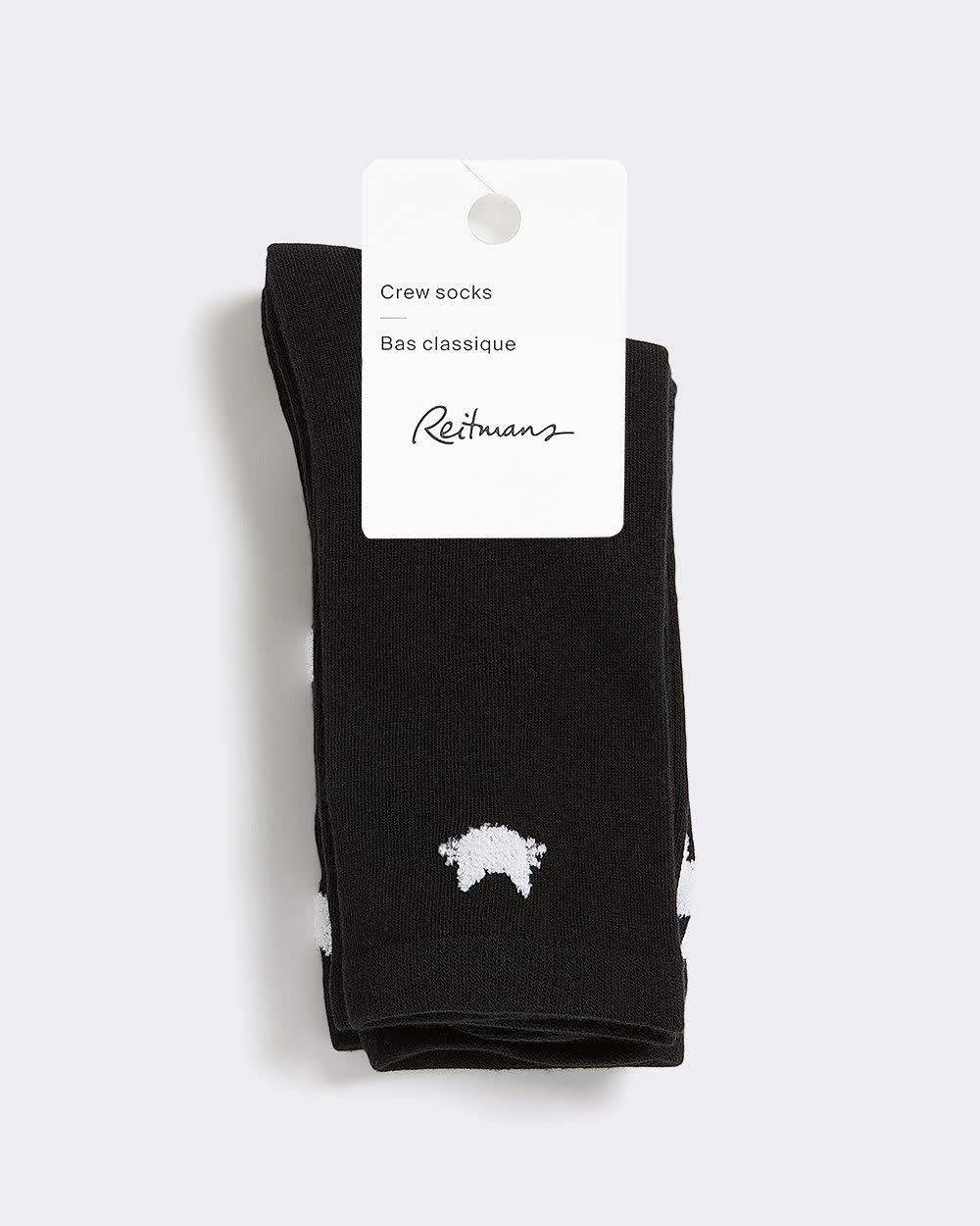 Crew Socks with Cats - 2 Pairs