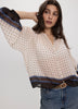 Long-Sleeve Loose Chiffon Blouse