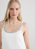 Sleeveless Scoop-Neck Mini Shift Dress with Rhinestones