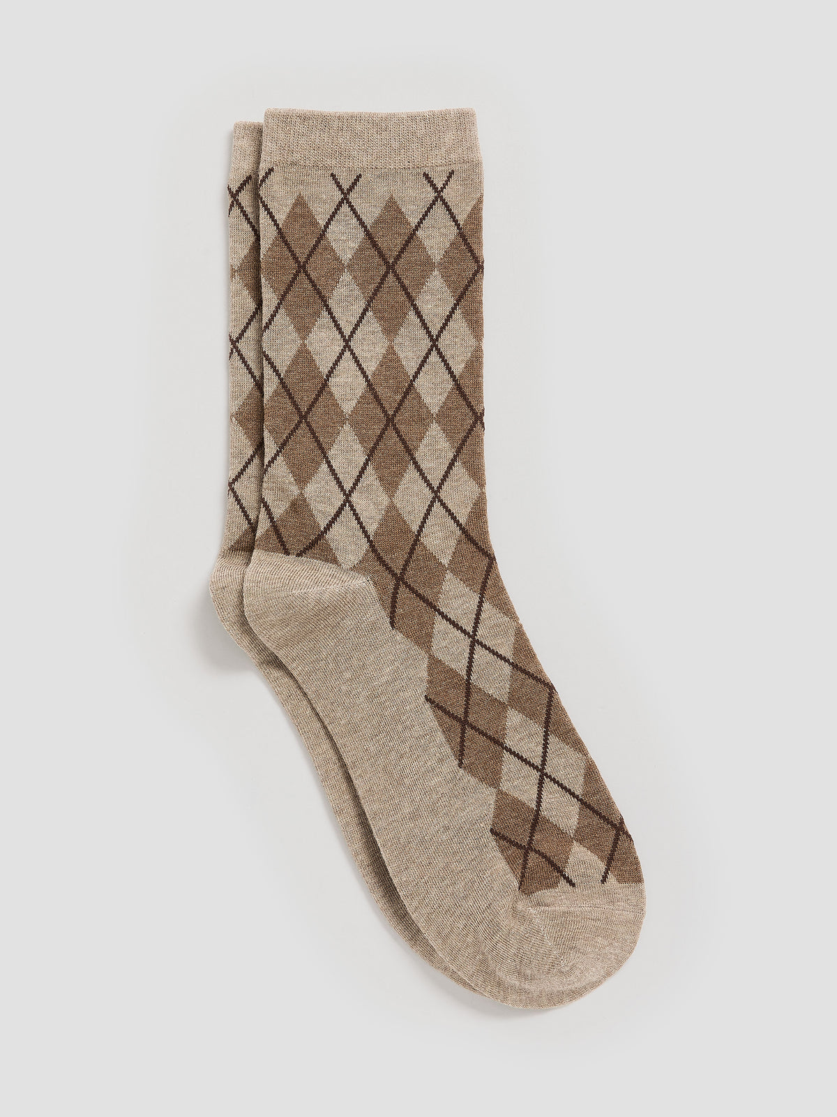 Crew Socks with Argyle Pattern