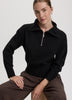 Long-Sleeve Half-Zip Mock-Neck Sweater