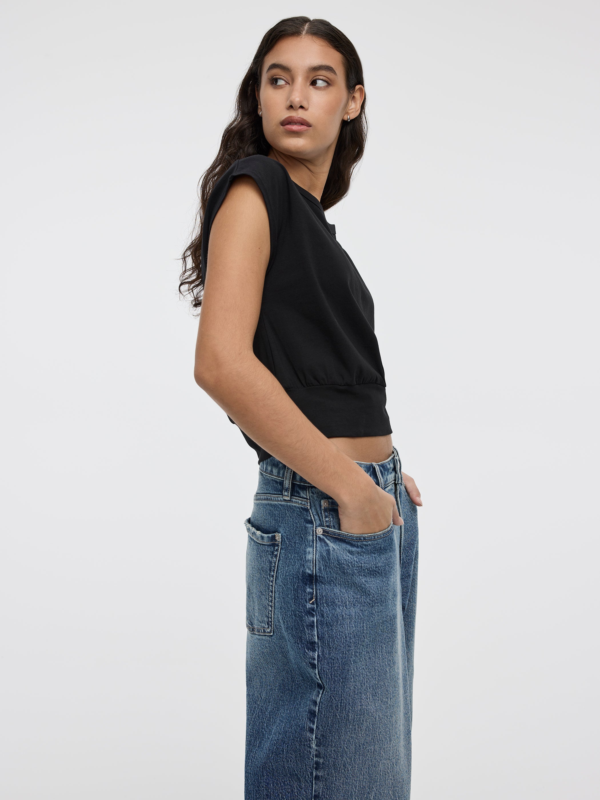 Short-Sleeve Off-the-Shoulder Top