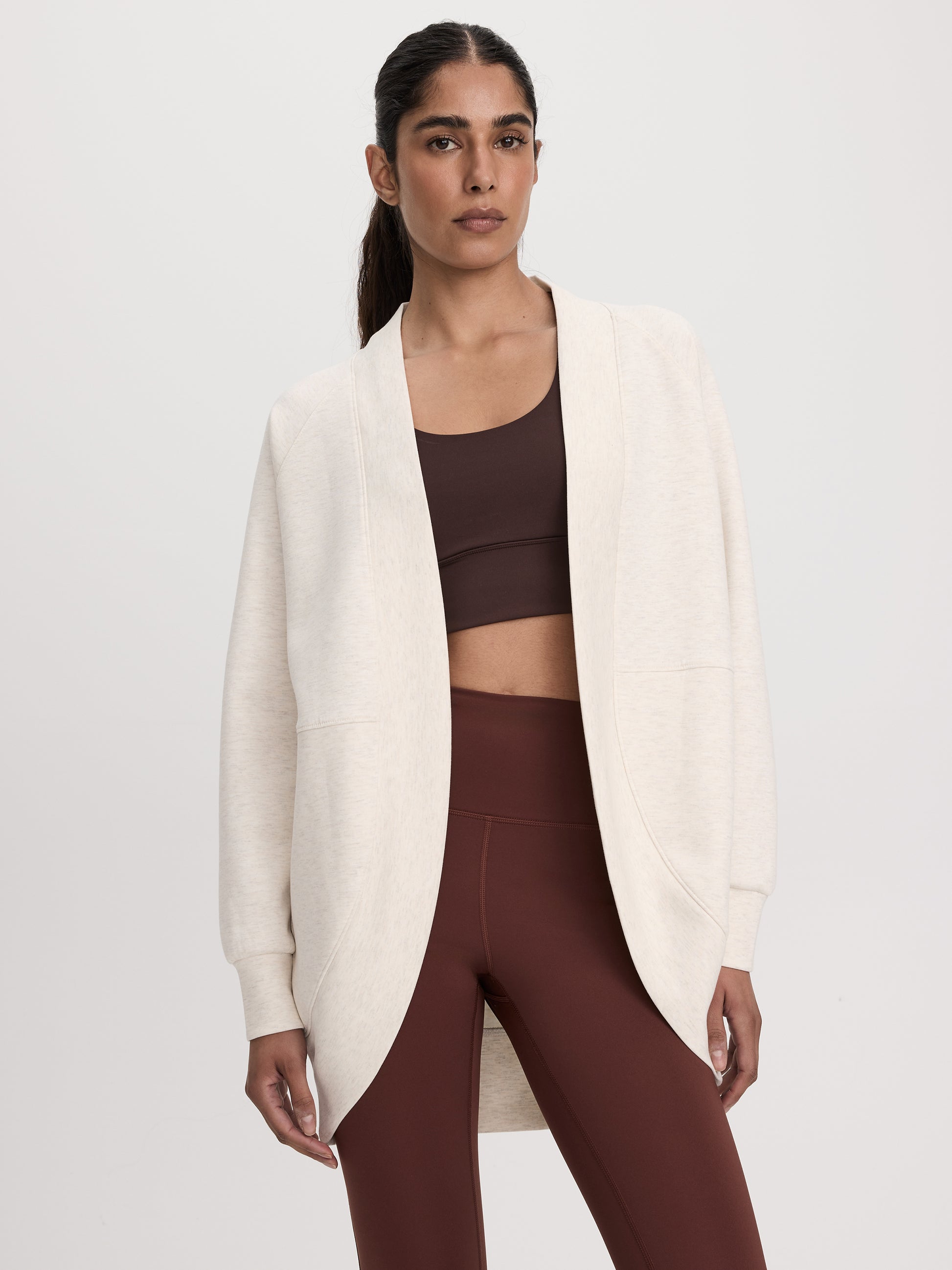 Long-Sleeve Open Cardigan with Pockets - HYLUX Hyba
