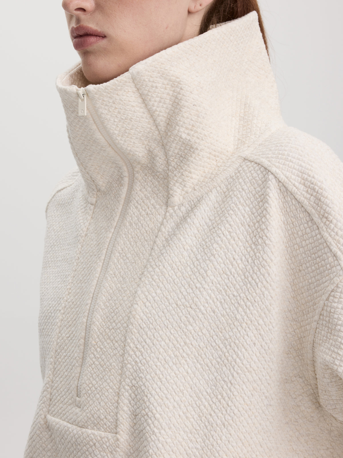 Half-Zip Textured Pullover - Hyba