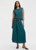 Sleeveless Crew-Neck Top with Shoulder Pads