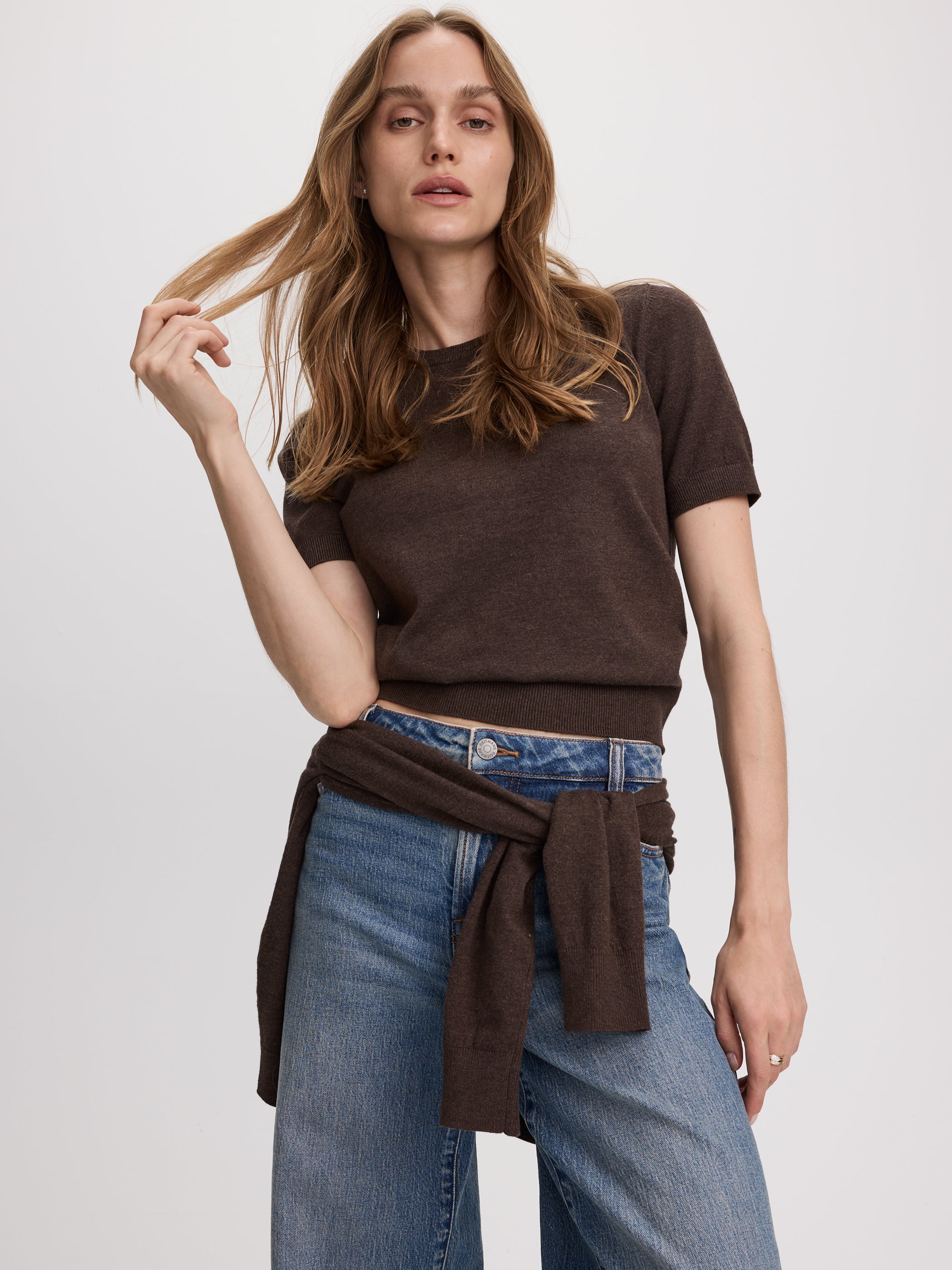 Short-Sleeve Crew-Neck Sweater - R Essentials