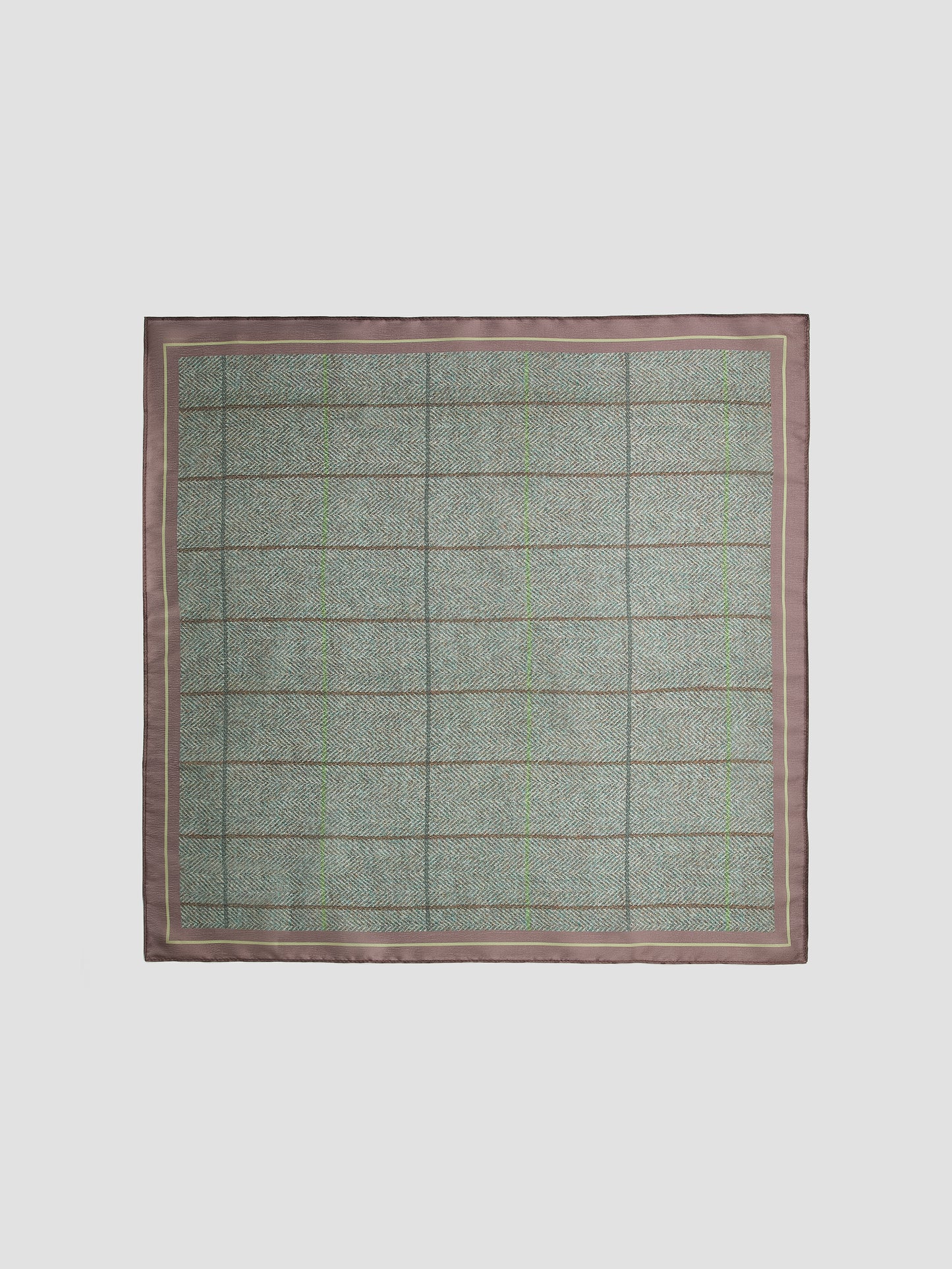 Square Satin Scarf with Herringbone Pattern