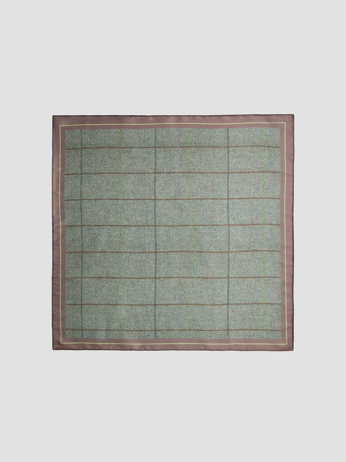 Square Satin Scarf with Herringbone Pattern
