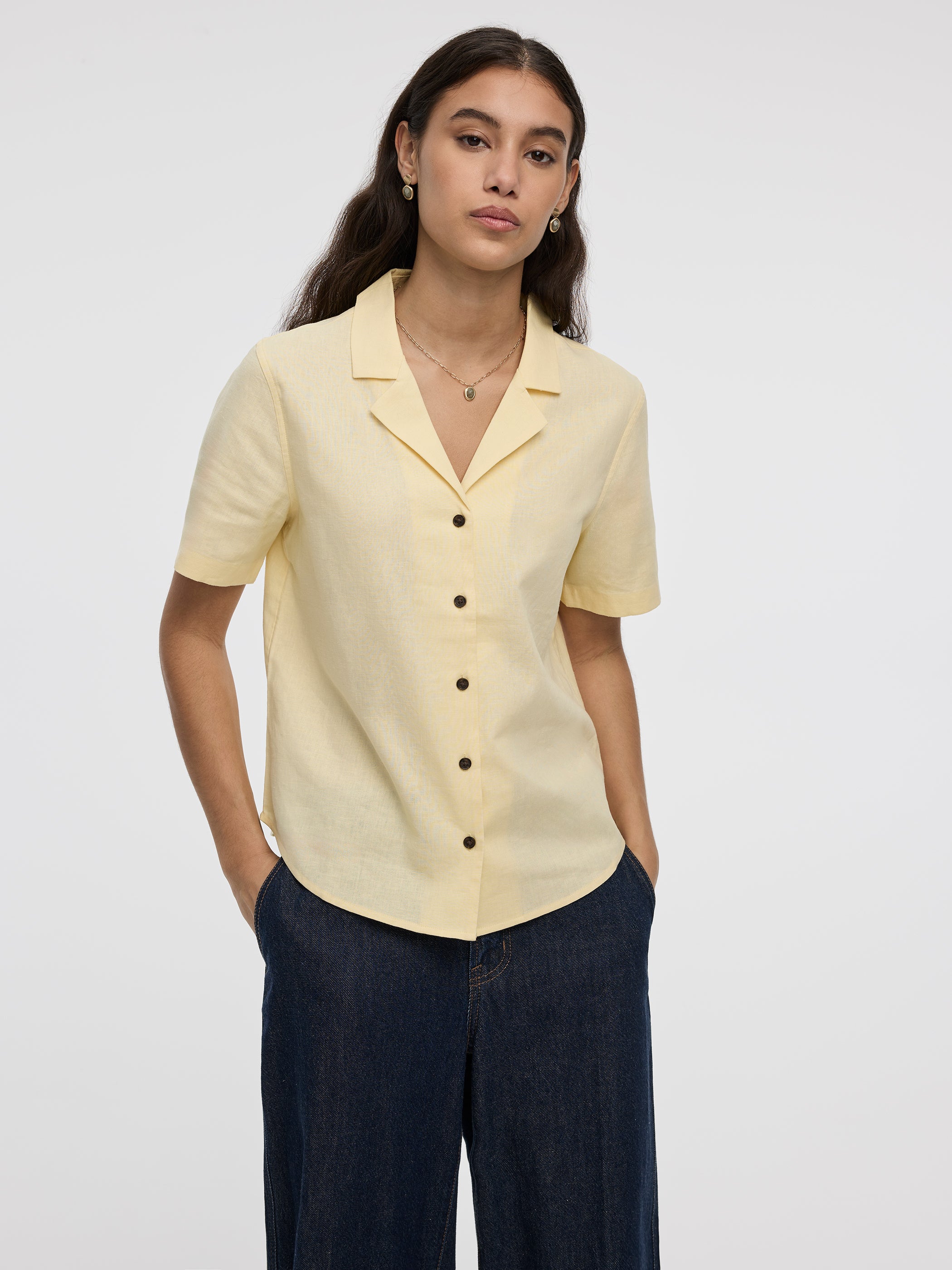 Short-Sleeve Shirt with Pyjama Collar
