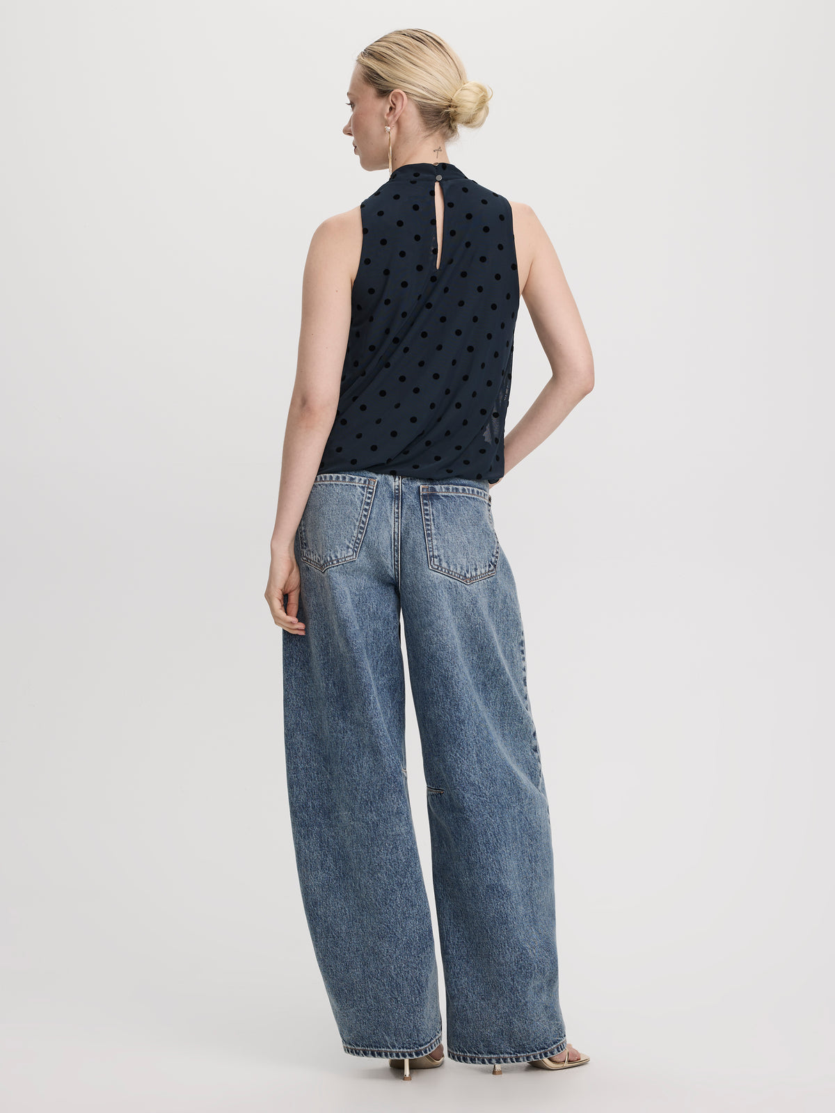 Mock-Neck Tank with Bubble Hem