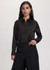 Long-Sleeve Loose Satin Blouse