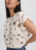 Extended-Sleeve Crew-Neck Blouse with Elasticated Hem