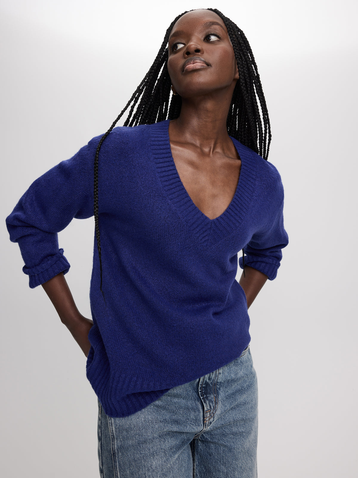 Long-Sleeve V-Neck PlushSoft Sweater