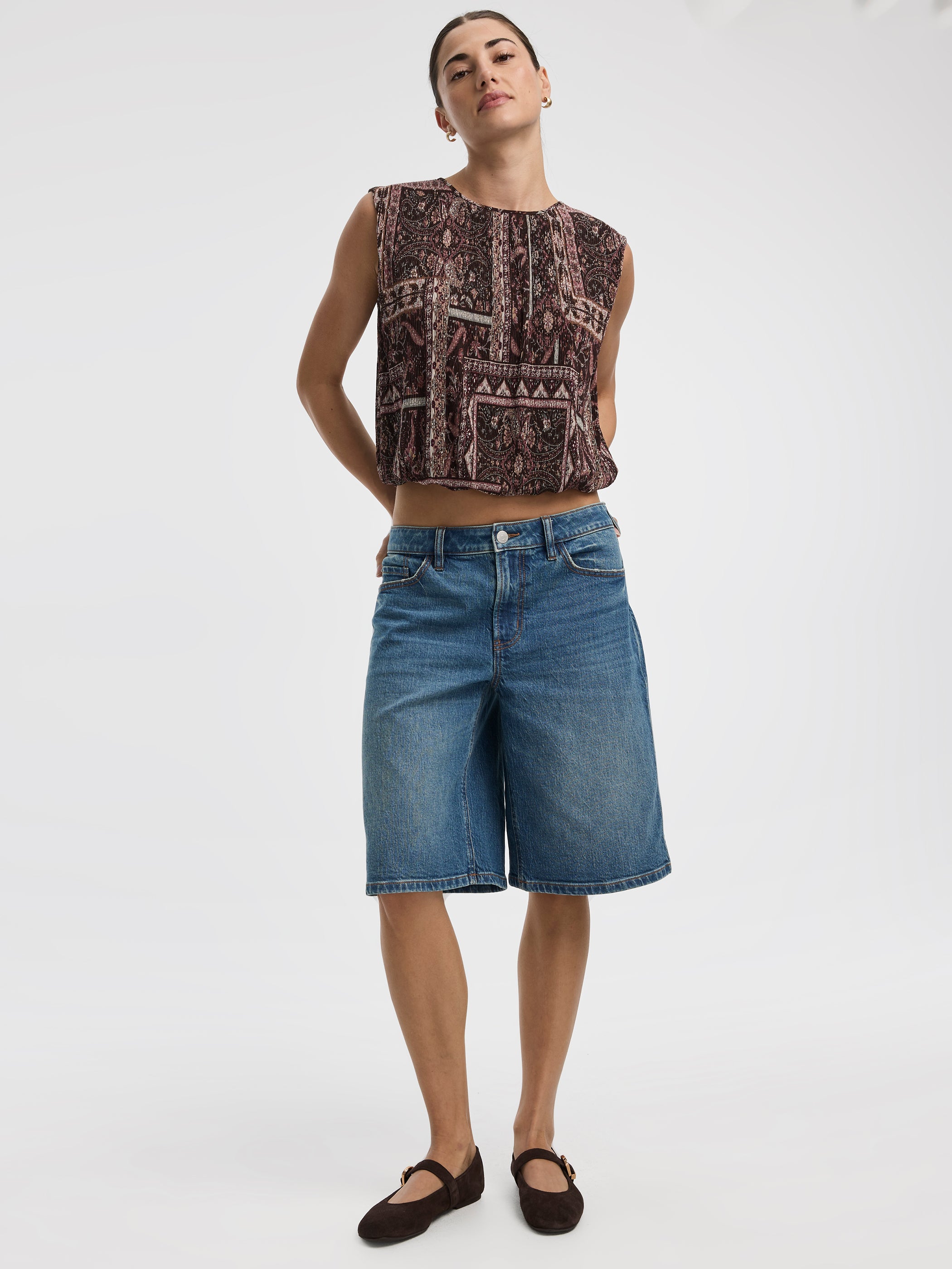 Crew-Neck Tank with Bubble Hem