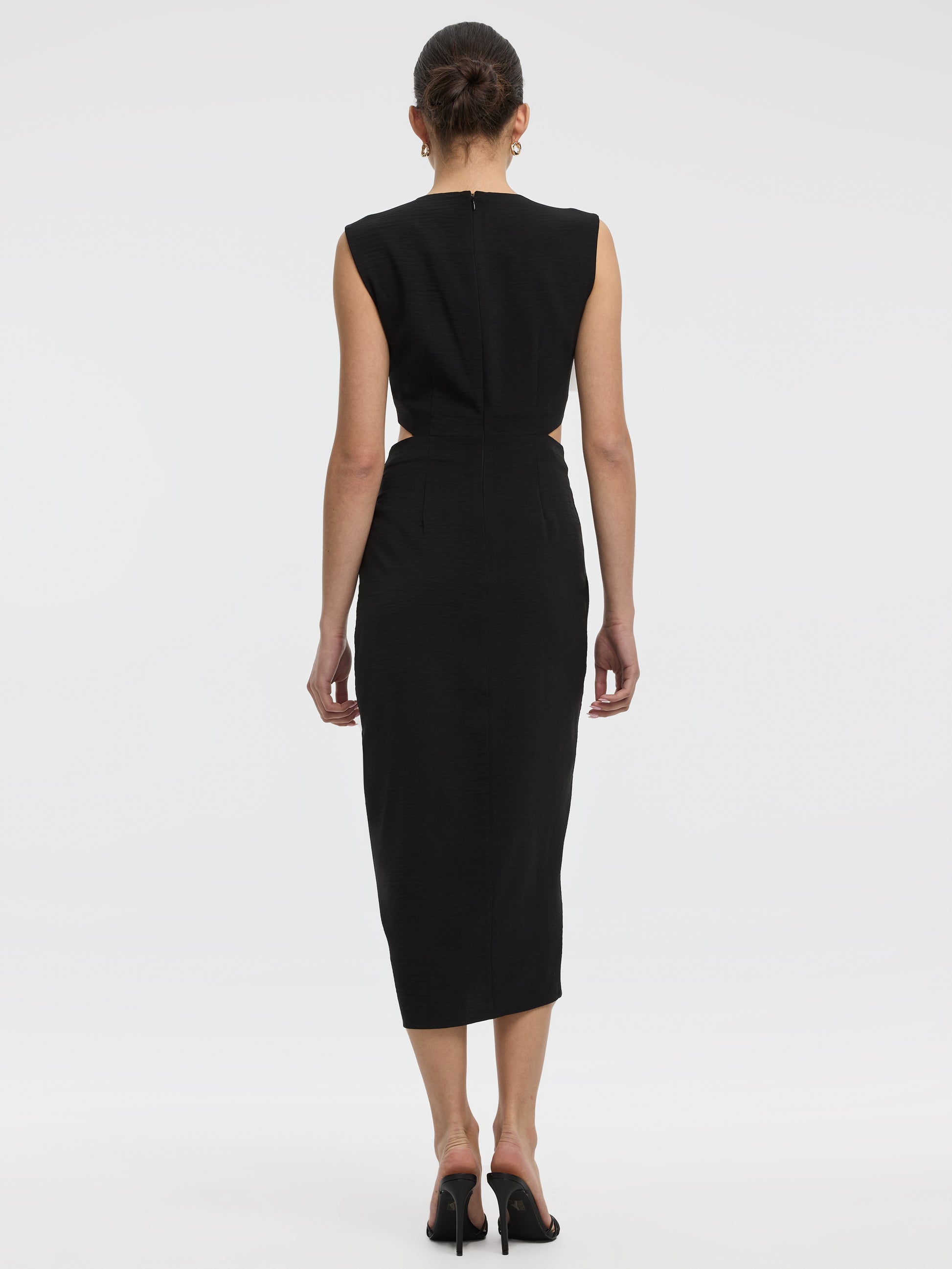 Sleeveless Fitted Maxi Dress with Cut-Out Details