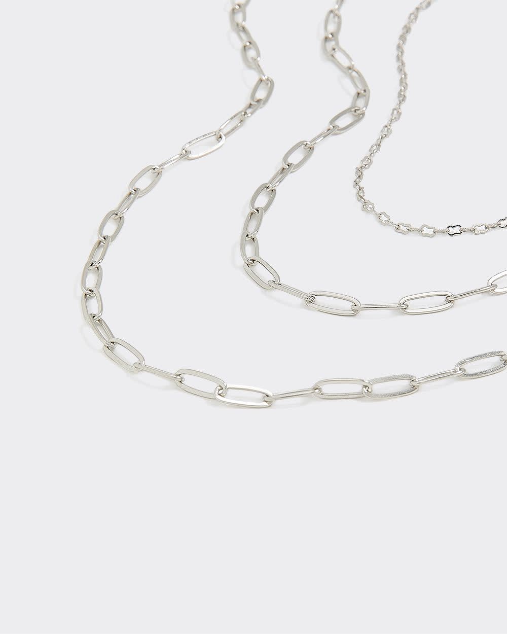 Long Necklace with Paperclip Chains