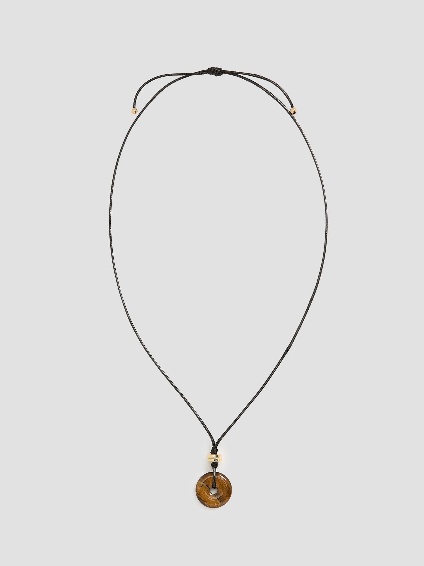 Collier court en corde avec oeil de tigre
