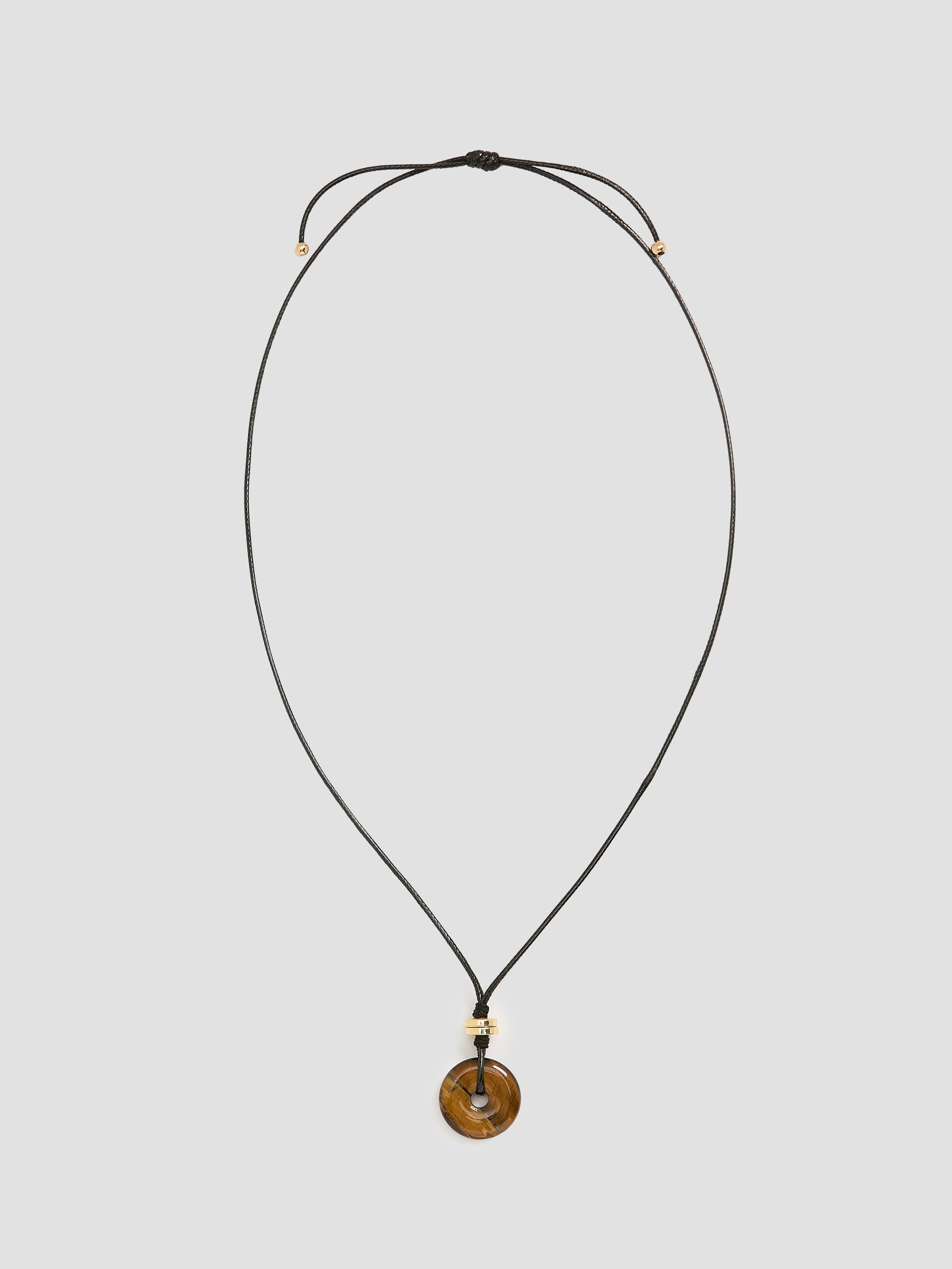 Short Cord Necklace with Tiger Eye