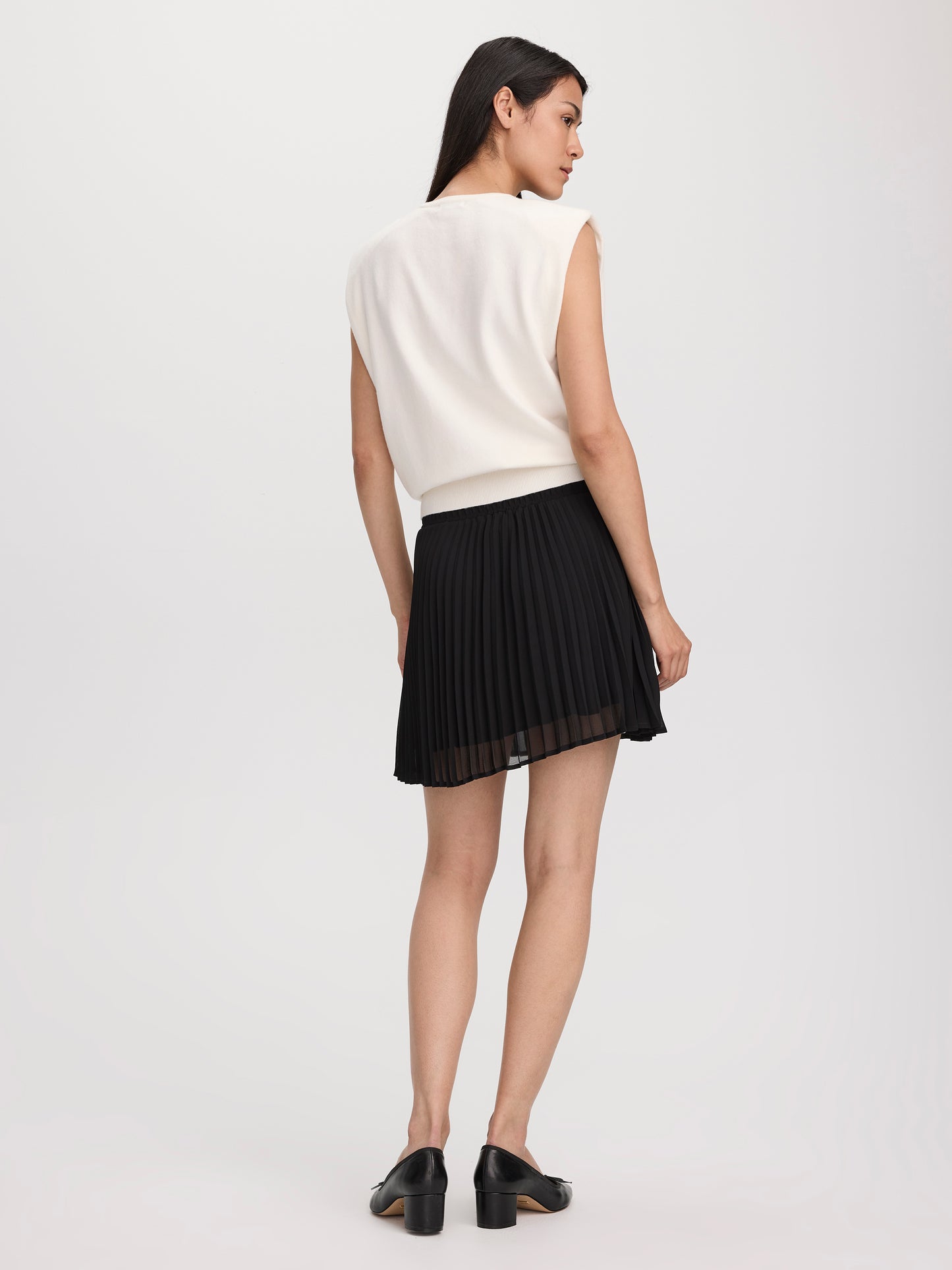 Pleated Chiffon Mini-Skirt
