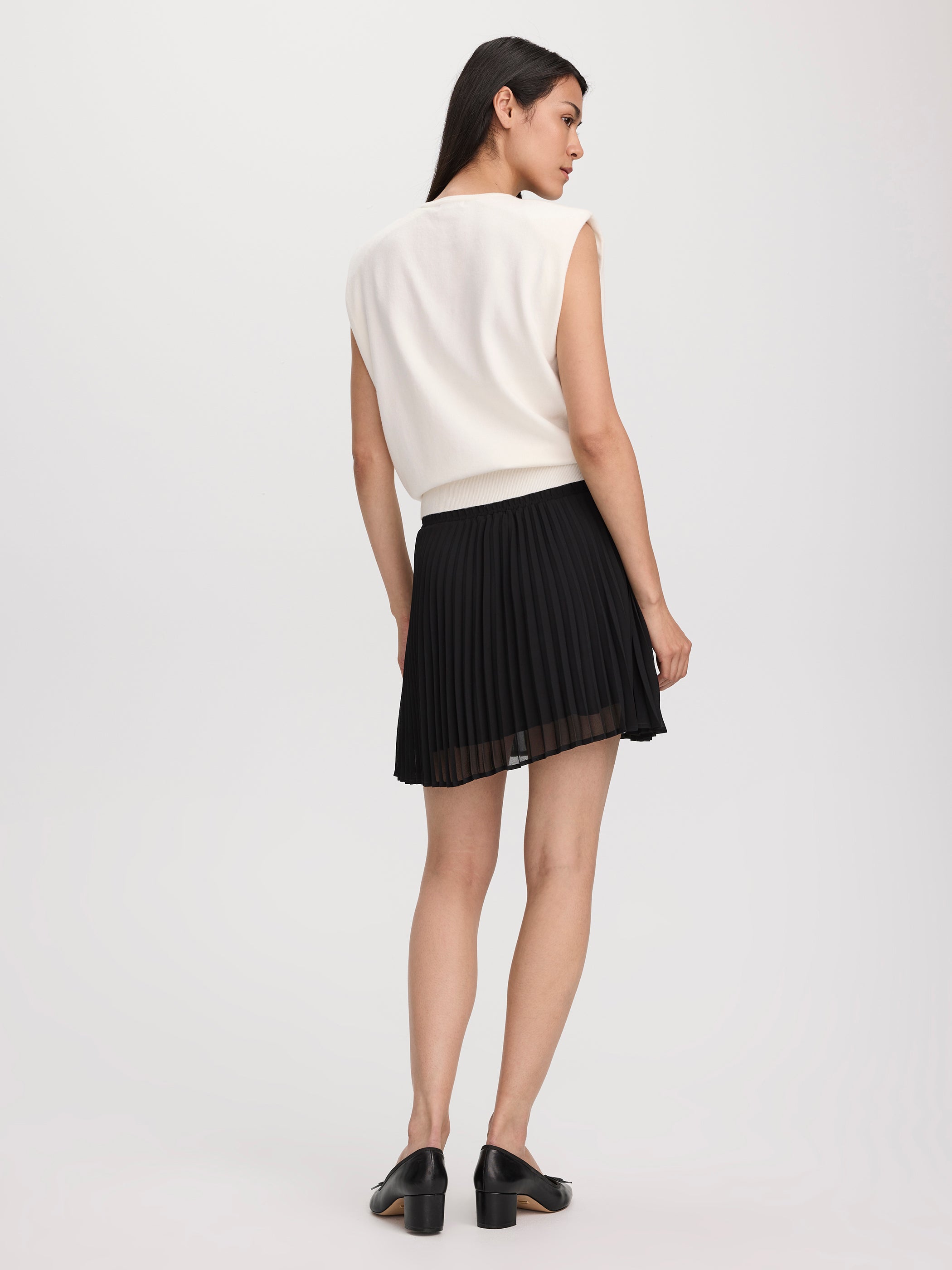 Pleated Chiffon Mini-Skirt