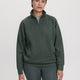 Long-Sleeve Half-Zip Mock-Neck Textured Top