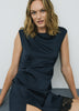 Fitted Cocktail Dress with Knot and Lace Trim