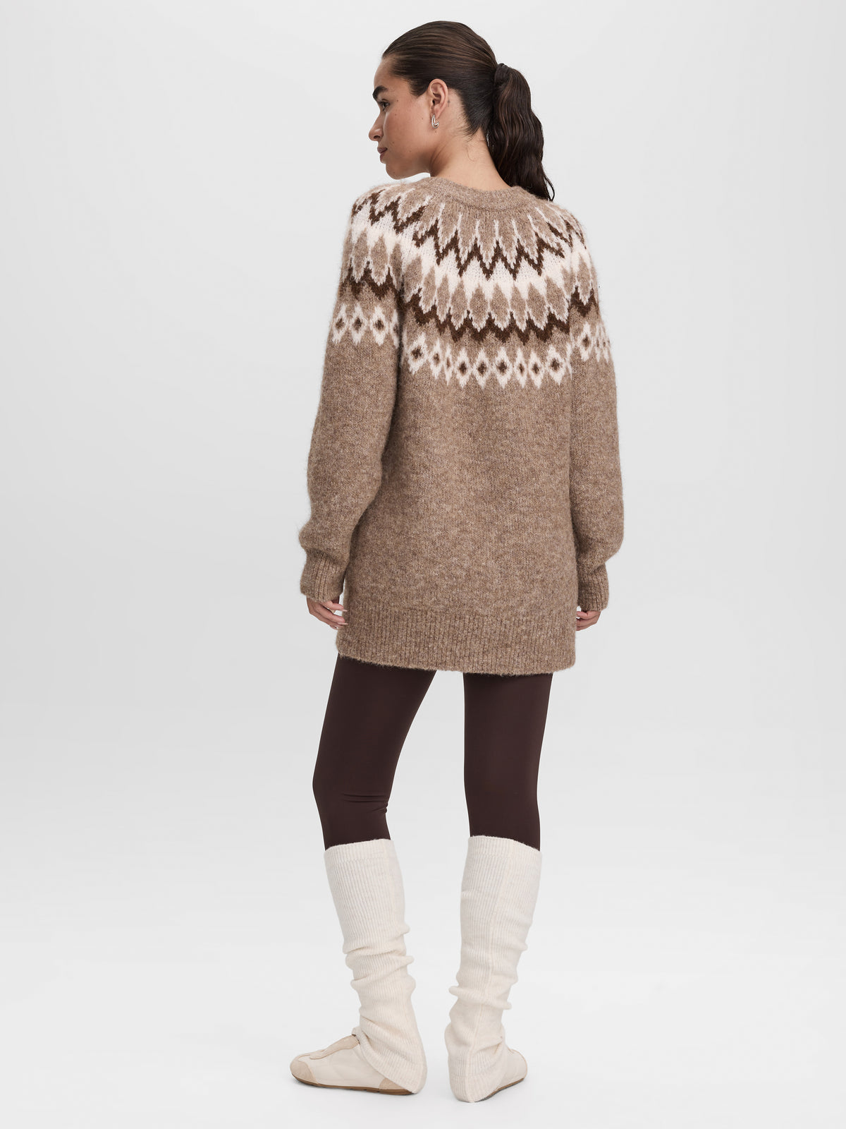 Long-Sleeve Pullover with Fair-Isle Pattern