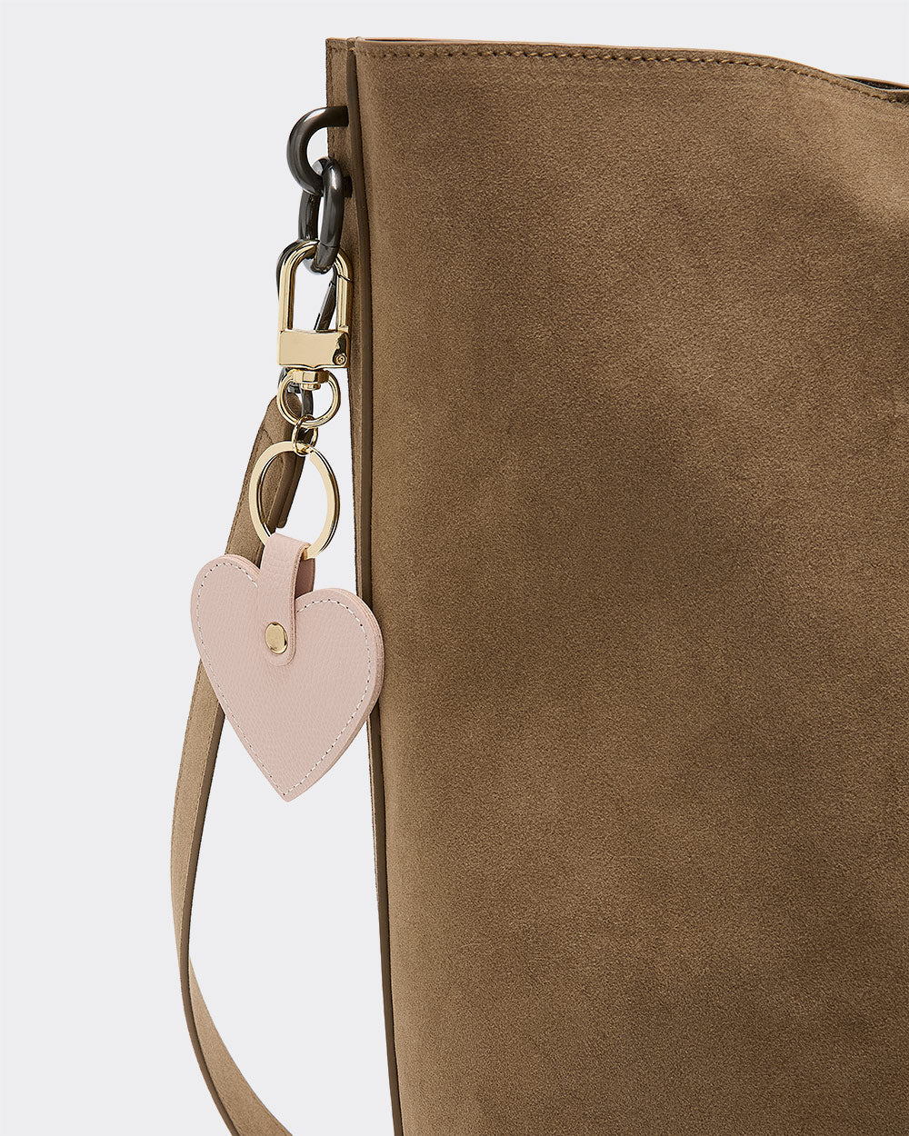 Breloque pour sac coeur en faux cuir