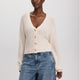 Long-Balloon-Sleeve V-Neck Cardigan