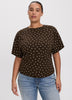 Short-Sleeve Crew-Neck Tee with Shirred Sides