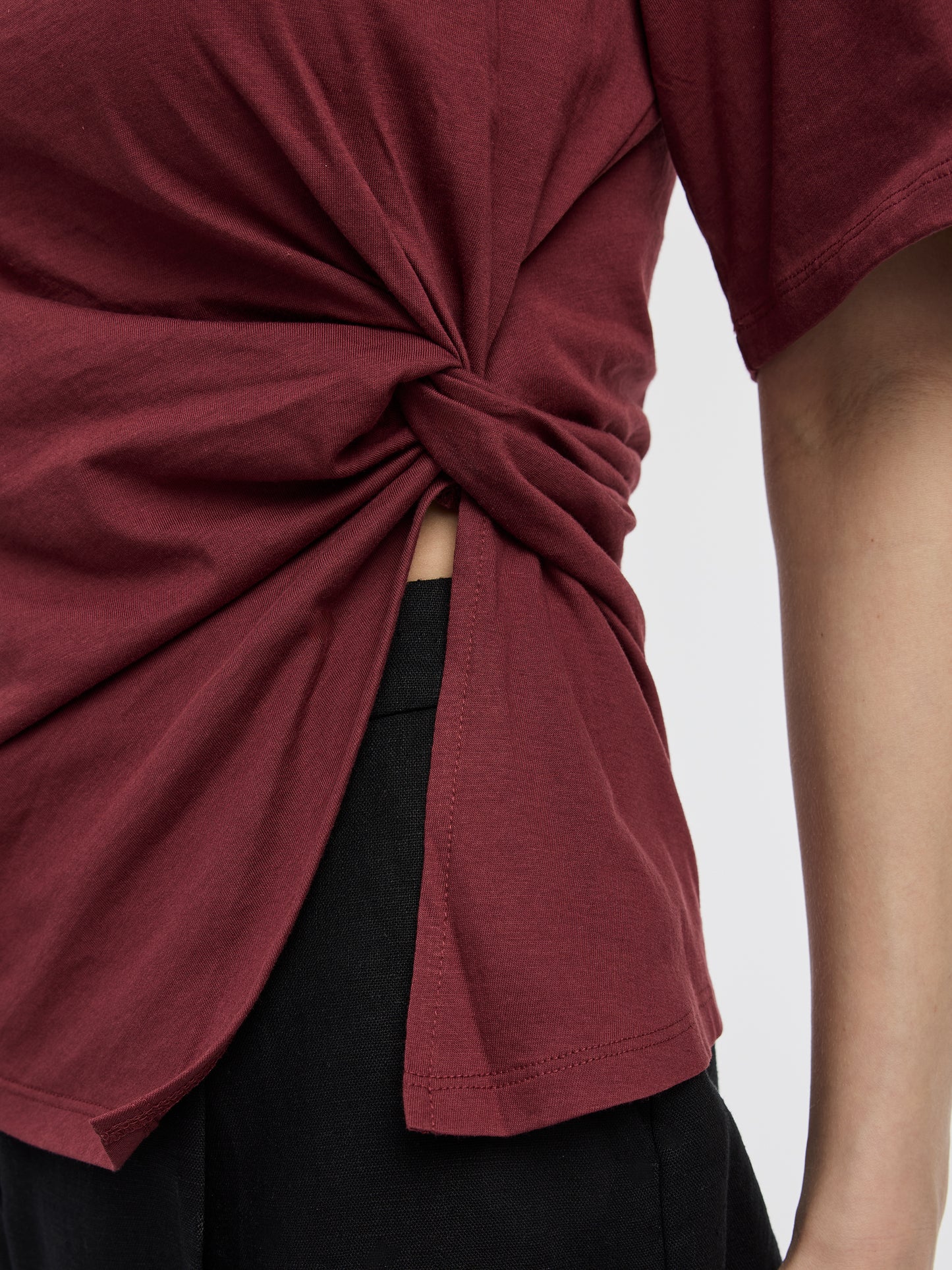 Short-Sleeve Top with Side Knot