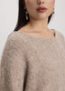 Long-Sleeve Boat-Neck Boxy Sweater