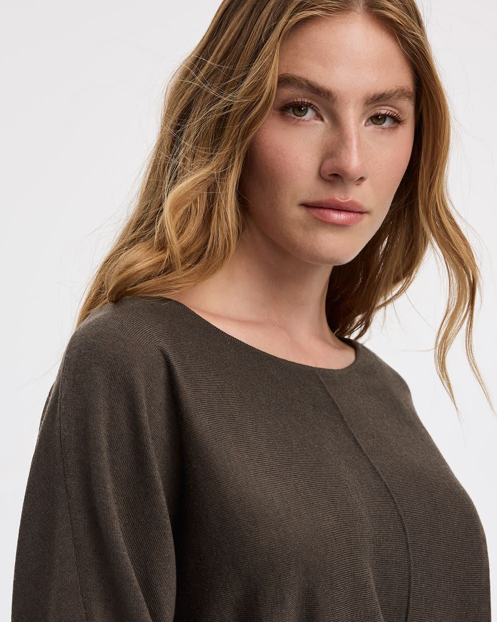 Merino-Blend Long-Sleeve Boat-Neck Sweater