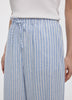 Pantalon rayé à jambe large en mélange de lin