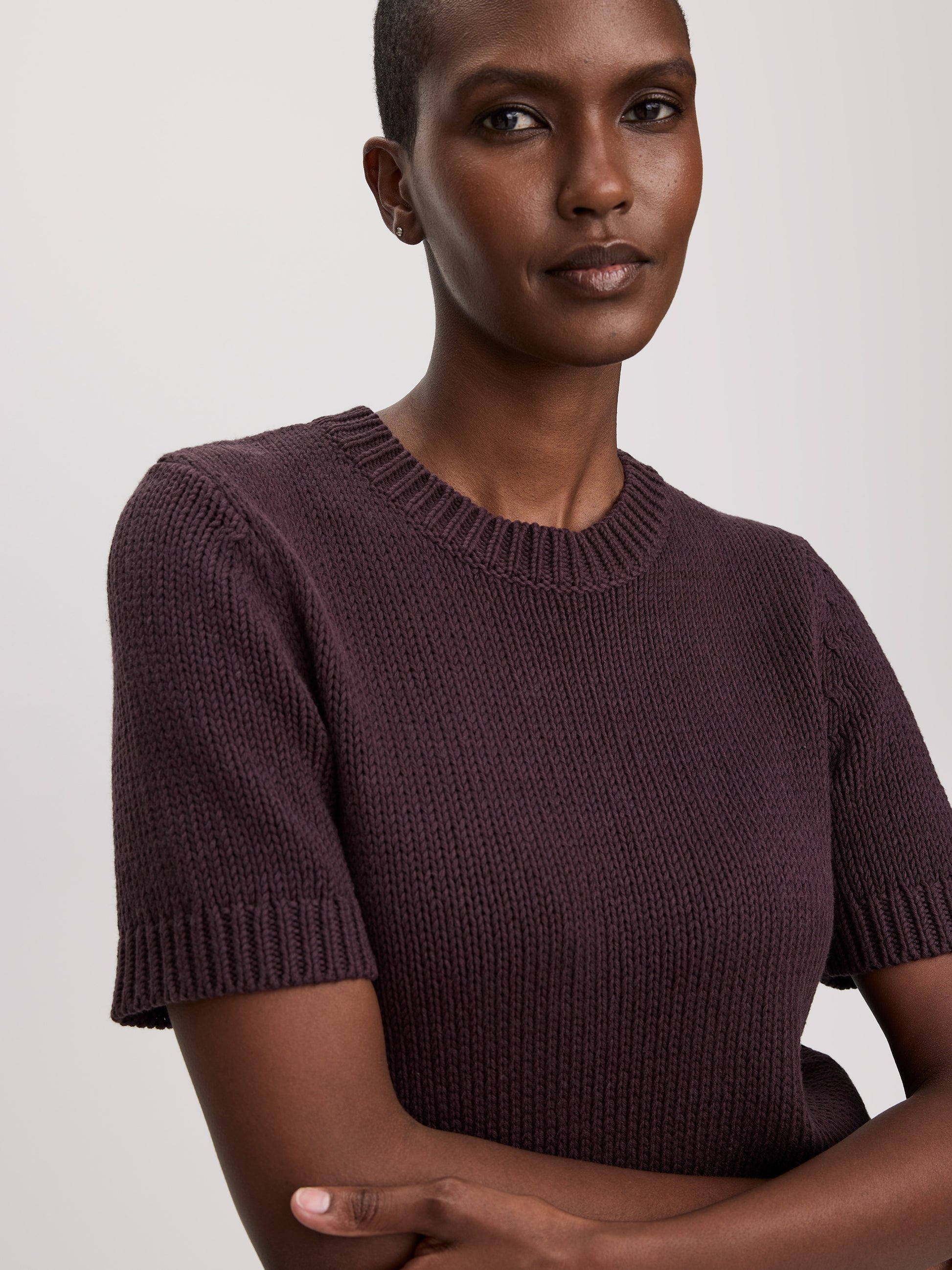 Short-Sleeve Crew-Neck Pullover